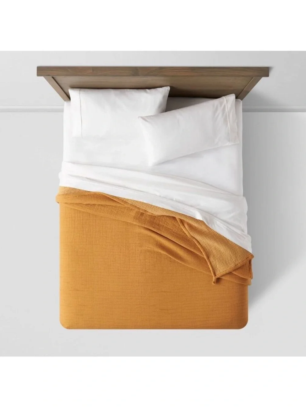Threshold King Cotton Double Cloth Quilt - Mustard
